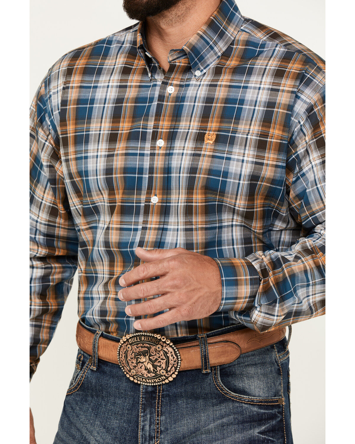 Image #3 - Cinch Men's Plaid Print Long Sleeve Button-Down Western Shirt, , hi-res