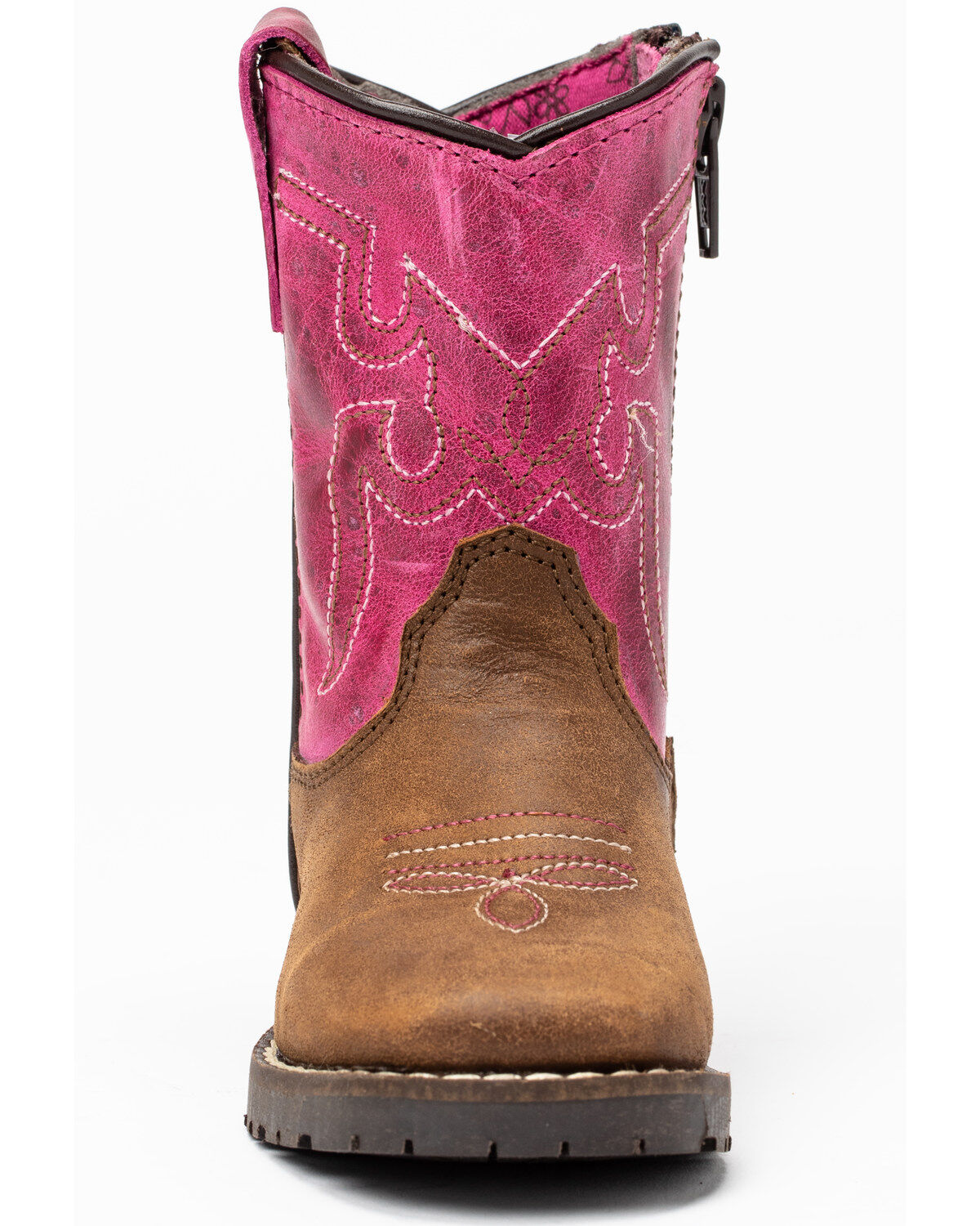 Image #4 - Shyanne Toddler Girls' Lil Lainie Western Boots - Round Toe, Brown/pink, hi-res