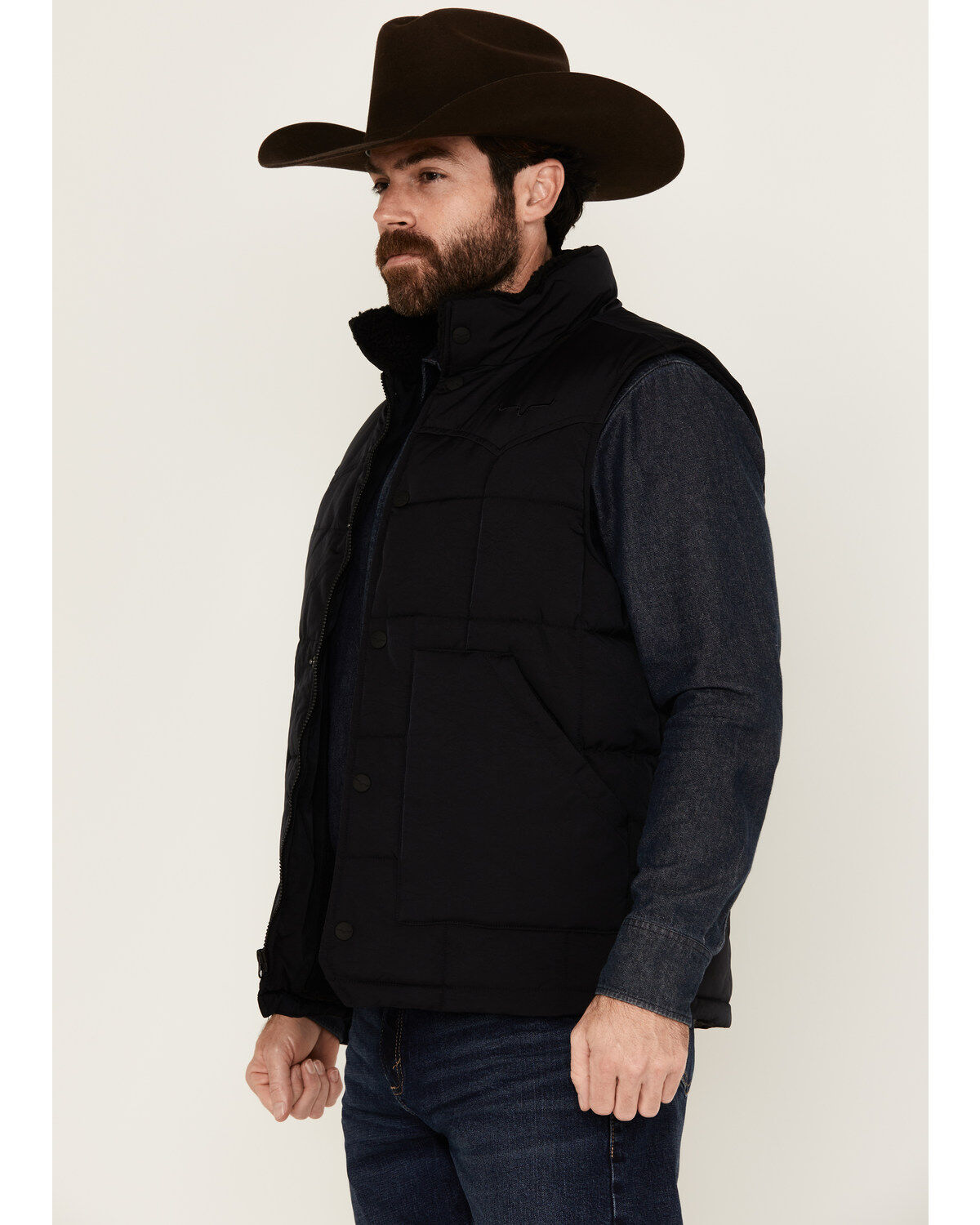 Image #2 - Kimes Ranch Men's Muir Trail Sherpa Vest, Black, hi-res