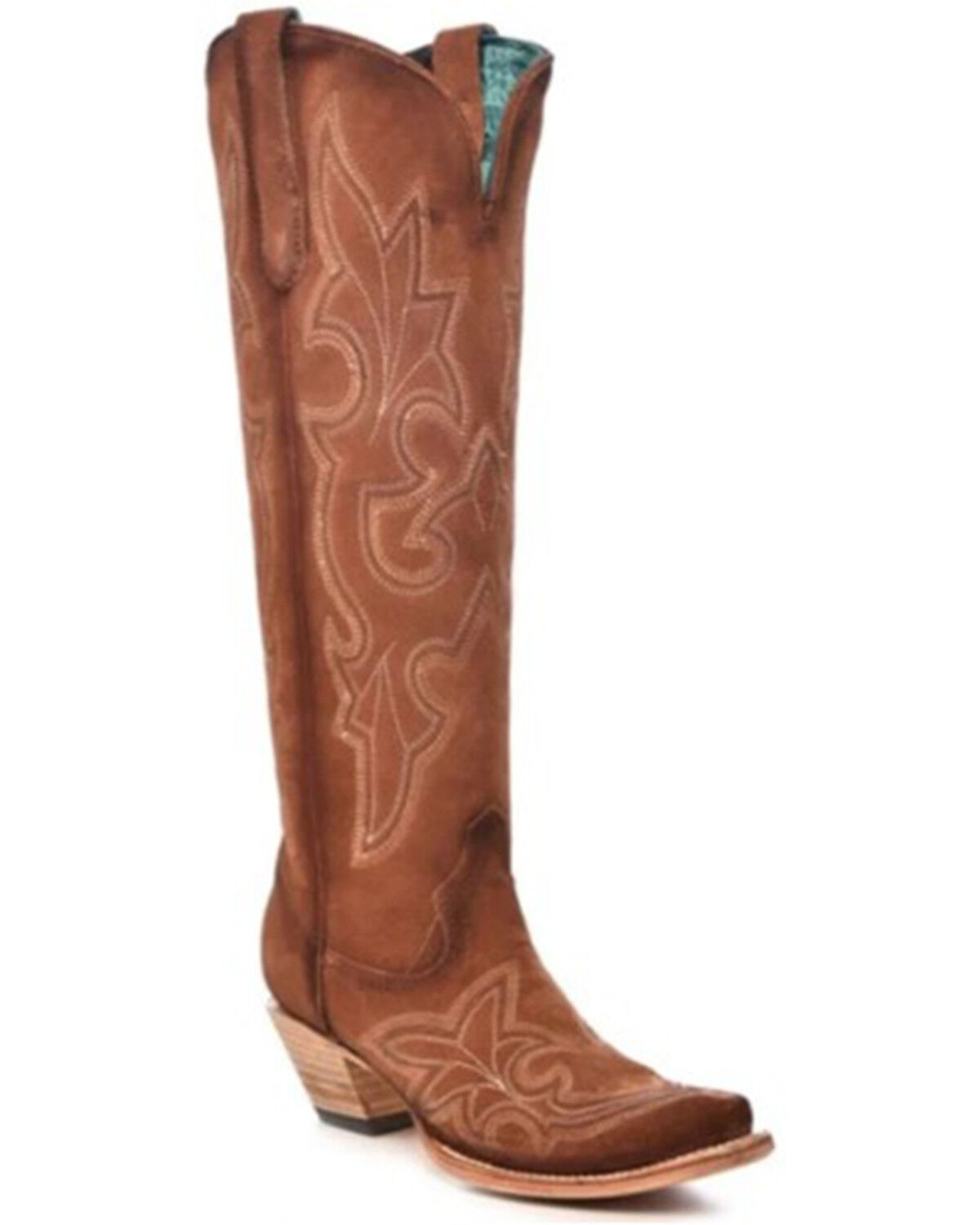Image #1 - Corral Women's Shedron Suede Tall Western Boots - Snip Toe, Rust Copper, hi-res