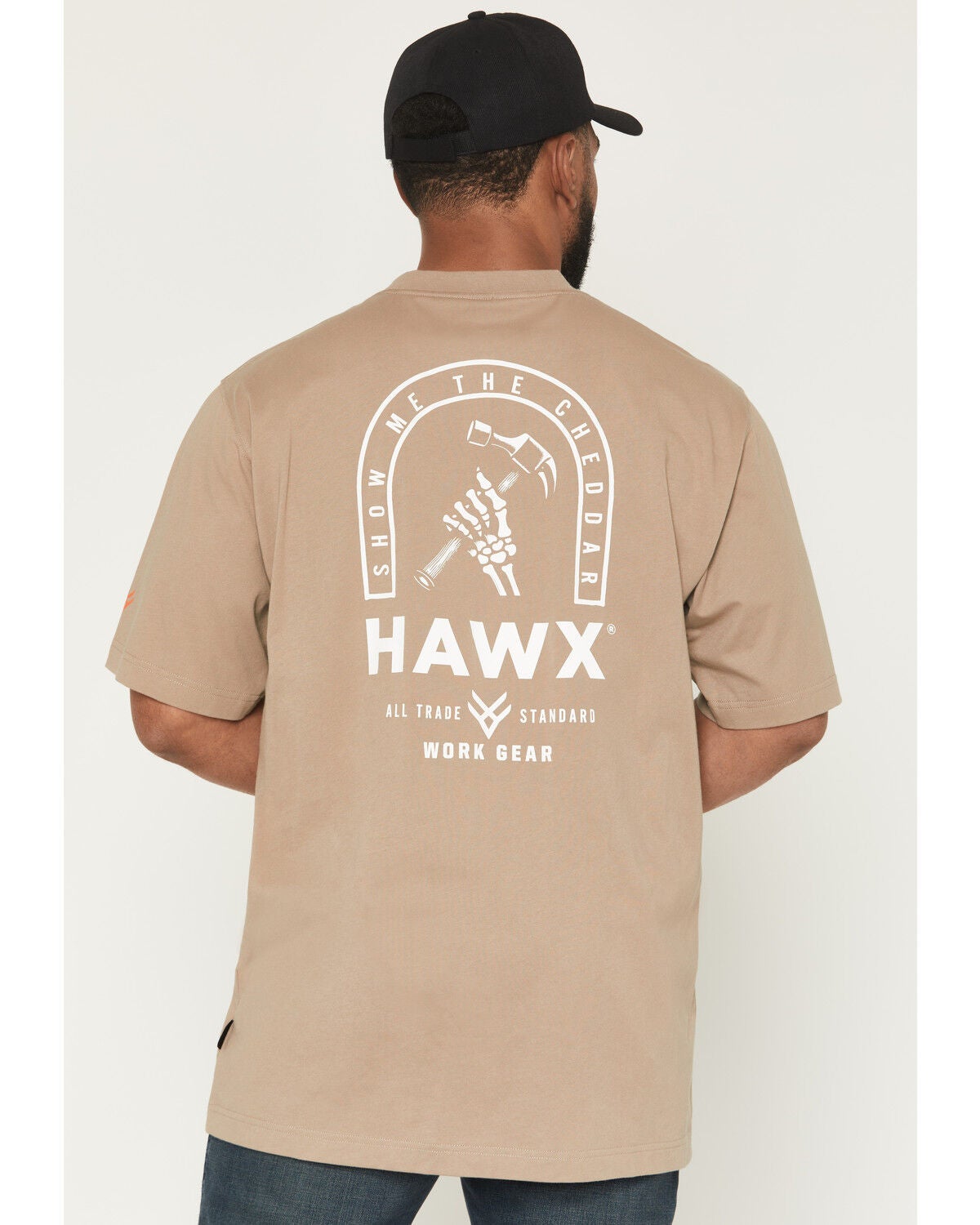 Image #1 - Hawx Men's Work To The Bone Short Sleeve Graphic T-Shirt, Tan, hi-res