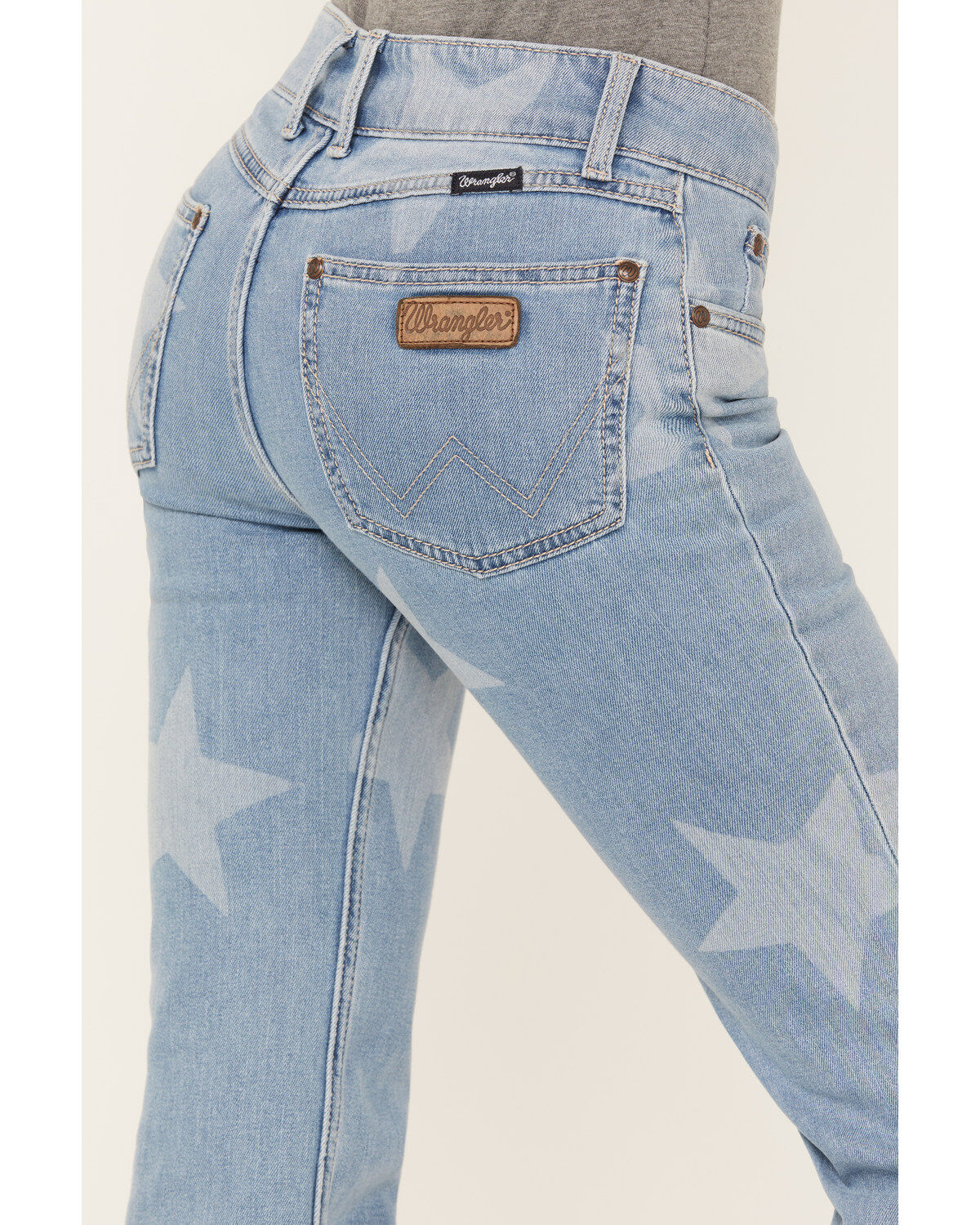 Image #4 - Wrangler Retro Women's Light Wash Mid Rise Star Print Mae Flare Jeans, , hi-res