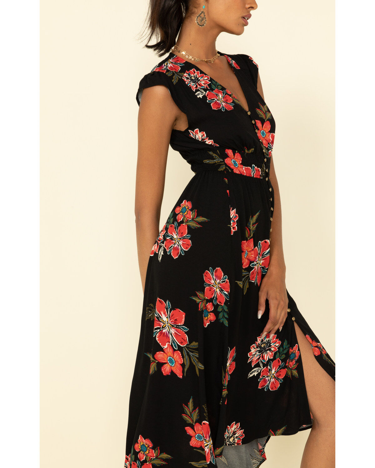 black button up maxi dress