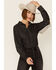 Ariat Women's Black Fringe Denim Shirt, Black, hi-res
