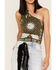 Image #3 - Cleo + Wolf Women's Drive Into The Sun Graphic One Shoulder Tank Top, Olive, hi-res