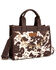 Image #2 - Wrangler X Boot Barn Women's Cow Print Tote with Chain, Coffee, hi-res