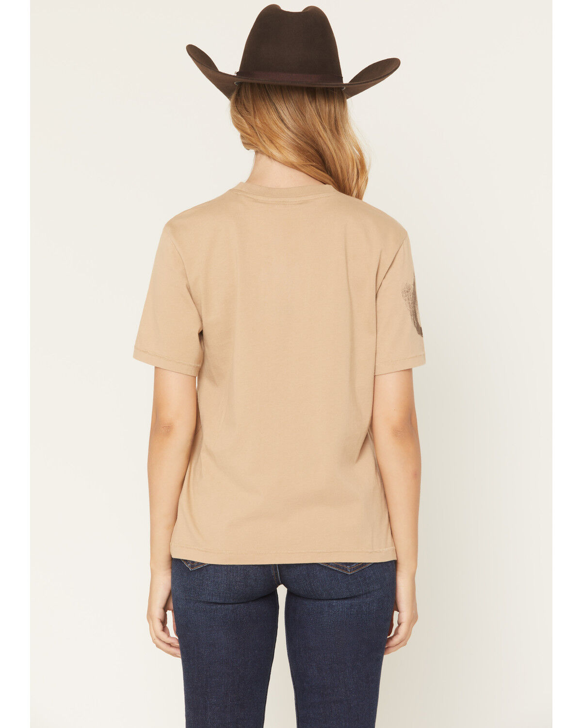 Image #4 - Shyanne Women's Icon Horseshoe Short Sleeve Boyfriend Graphic Tee, Khaki, hi-res