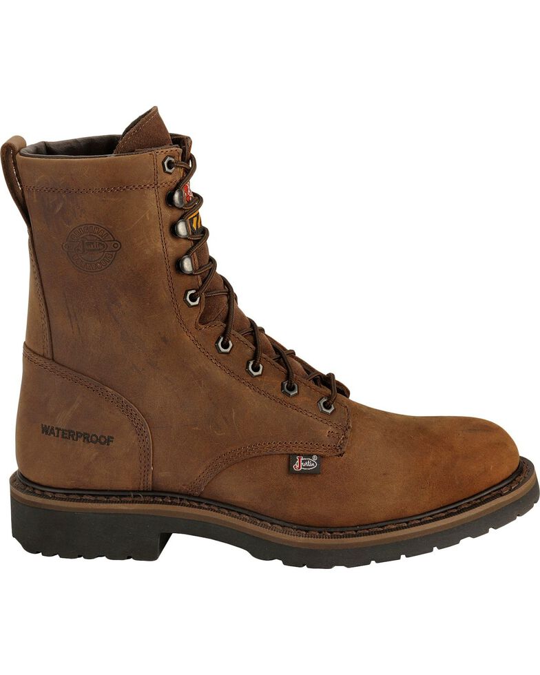 steel toe lace up rubber boots
