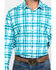 Scully Signature Soft Series Men's Green Large Plaid Long Sleeve Western Shirt , Green, hi-res