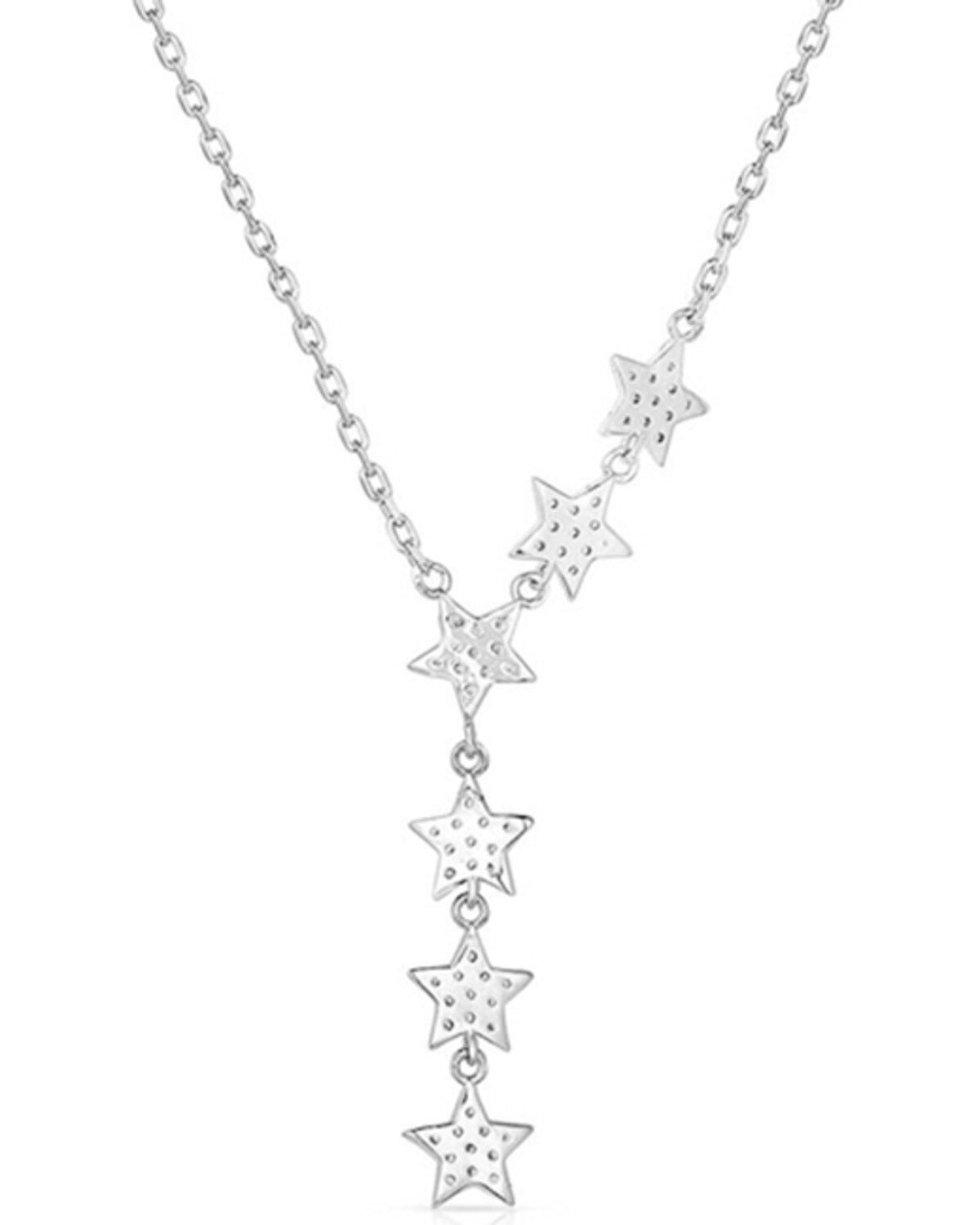 Image #2 - Montana Silversmiths Women's Guiding North Crystal Necklace, Silver, hi-res
