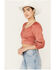 Beyond The Radar Women's Faux Suede Tie Back Top, Rust Copper, hi-res