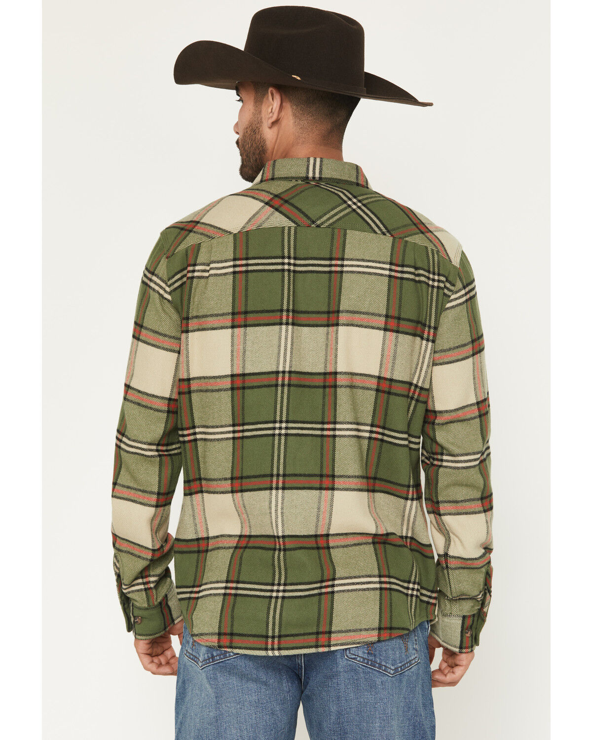 Image #4 - Brixton Men's Bowery Long Sleeve Button-Down Flannel Shirt, Tan, hi-res