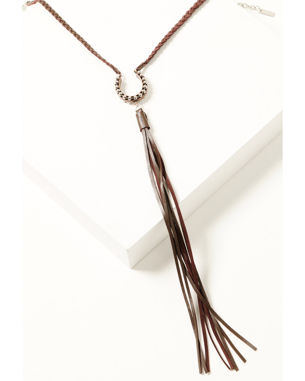 Image #1 - Cowgirl Confetti Women's Breakaway Fringe Horseshoe Necklace, Brown, hi-res