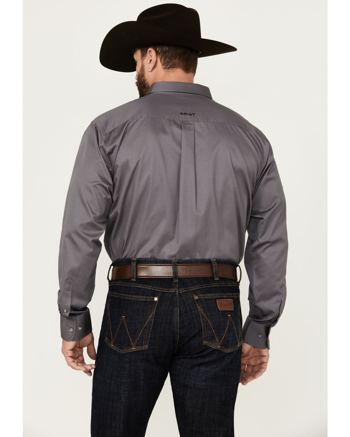 Image #4 - Ariat Men's Team Logo Twill Long Sleeve Button-Down Western Shirt, Dark Grey, hi-res