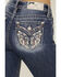 Image #2 - Miss Me Women's Medium Wash Americana Pocket 34" Bootcut Stretch Denim Jeans, Medium Wash, hi-res