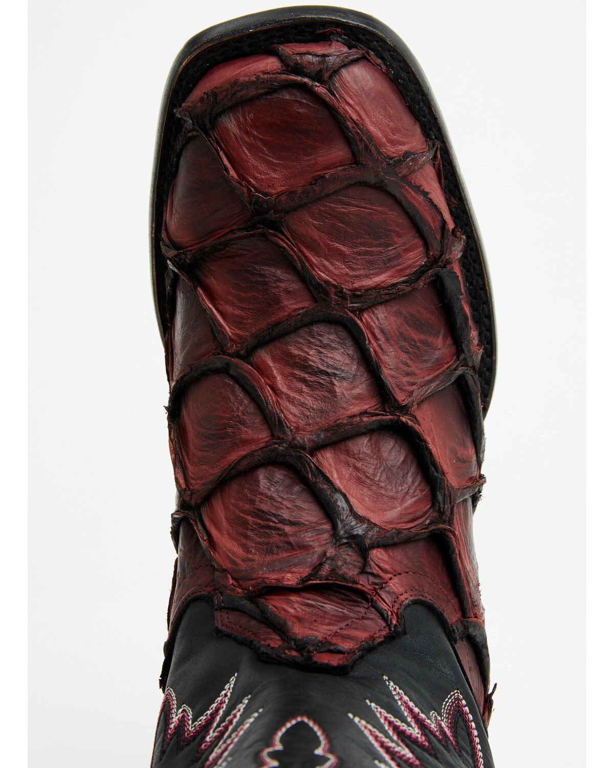 Image #6 - Cody James Men's Exotic Pirarucu Western Boots - Broad Square Toe, Black Cherry, hi-res