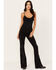 Image #1 - Idyllwind Women's Alameda High Risin Studded Stretch Flare Jeans, Black, hi-res