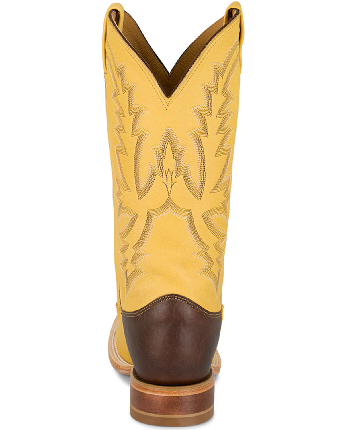 Image #5 - Justin Men's Deerskin Western Boots - Square Toe, Yellow, hi-res