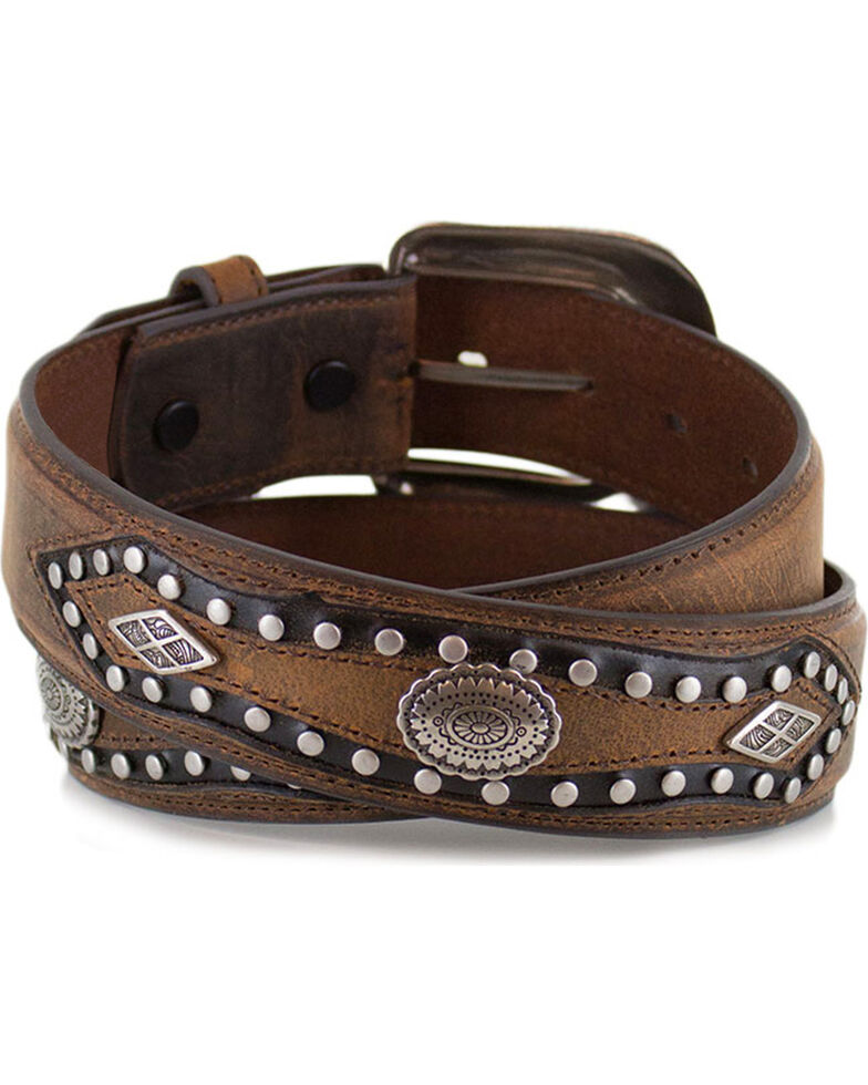 Cody James Men's Tan Vintage Studded Concho Belt Boot Barn