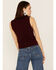 Saints & Hearts Women's Turtleneck Sweater Tank Top, Wine, hi-res