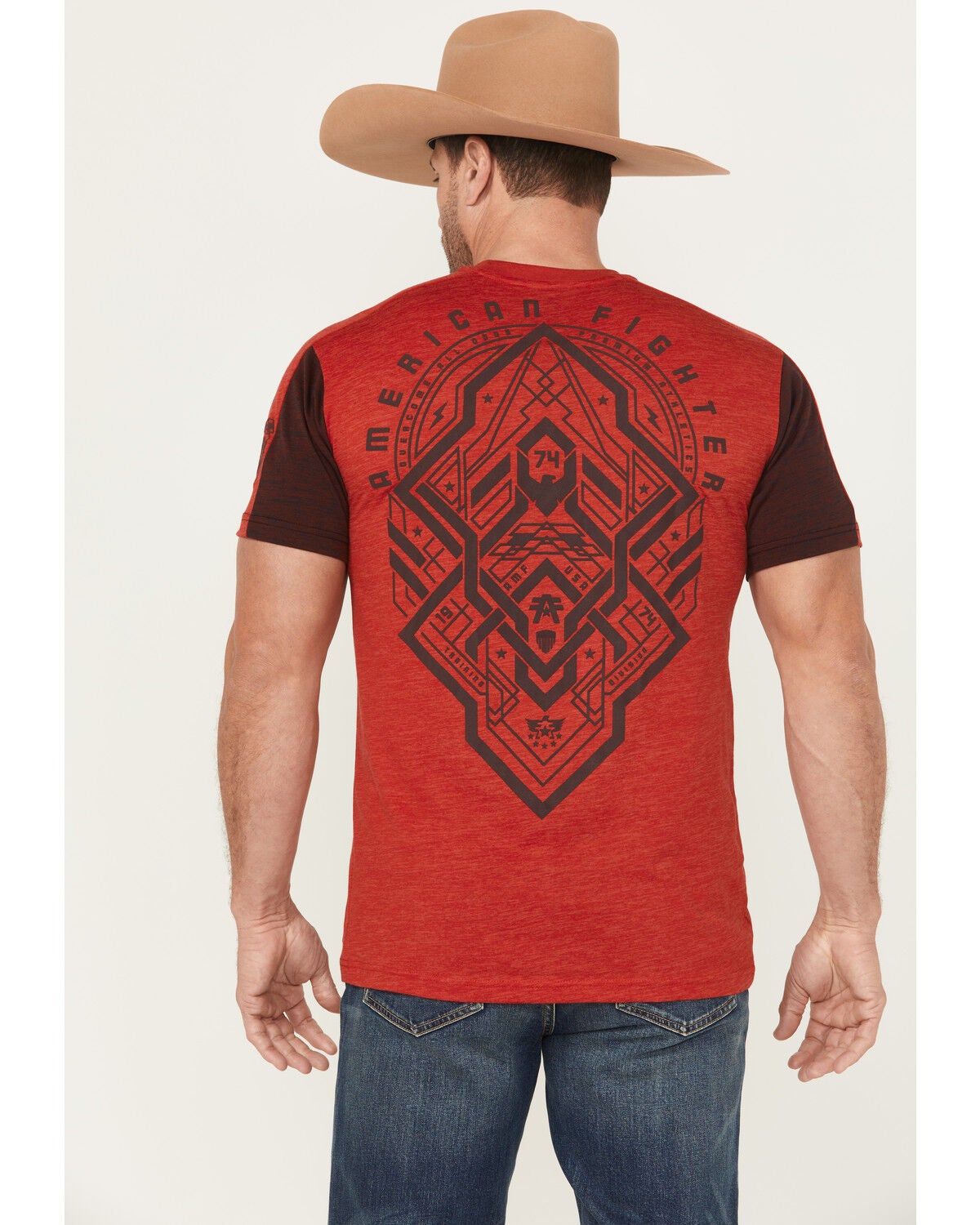 American Fighter Men's Ensley Short Sleeve Graphic T-Shirt, Red, hi-res