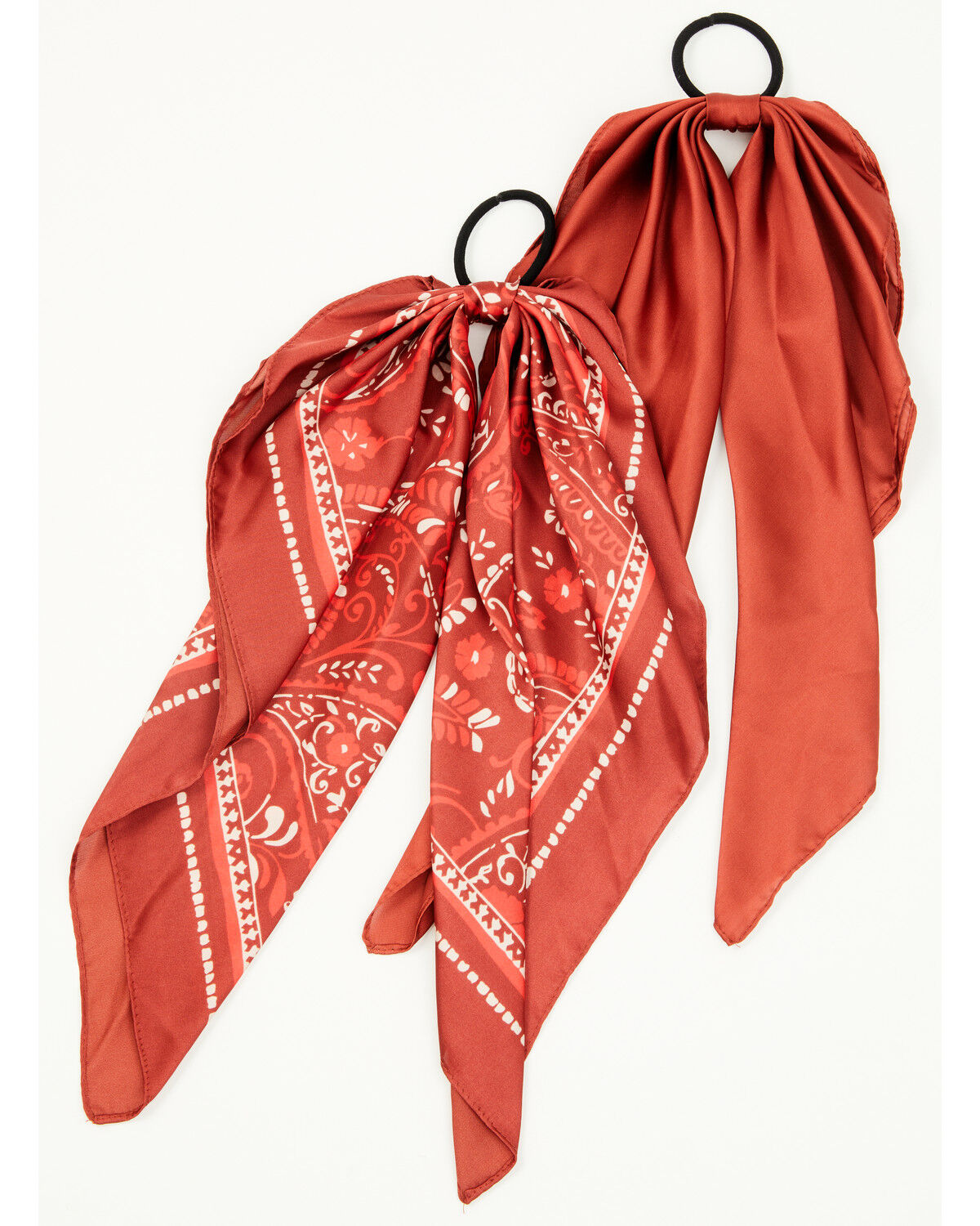 Image #2 - Idyllwind Women's Peyton Bandana Print Hair Tie Set - 2 Piece, Dark Red, hi-res