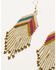 Ink + Alloy Women's Ivory & Muted Multicolored Chevron Fringe Earrings , Multi, hi-res
