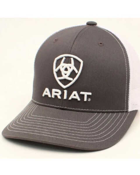 Image #1 - Ariat Men's Logo Ball Cap , Grey, hi-res