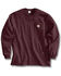 Image #1 - Carhartt Men's Loose Fit Heavyweight Long Sleeve Logo Pocket Work T-Shirt - Big & Tall, Port, hi-res