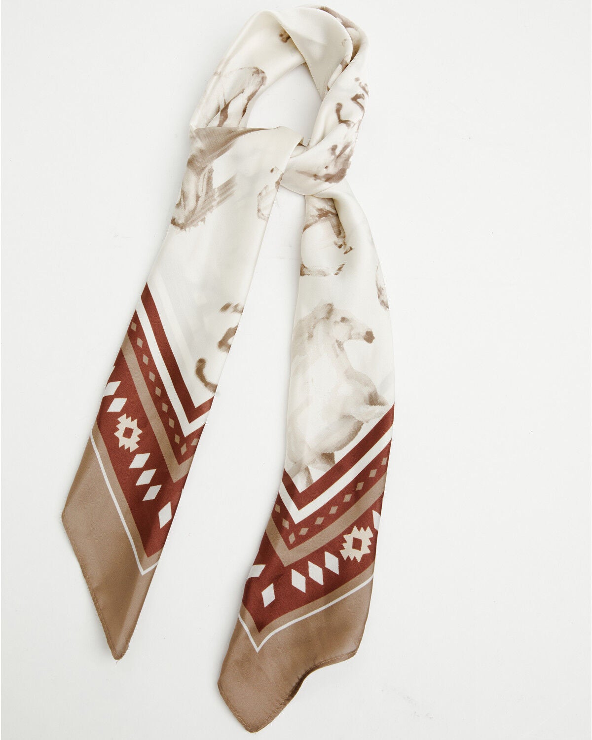 Shyanne Women's Running Horses Wild Rag, Tan, hi-res