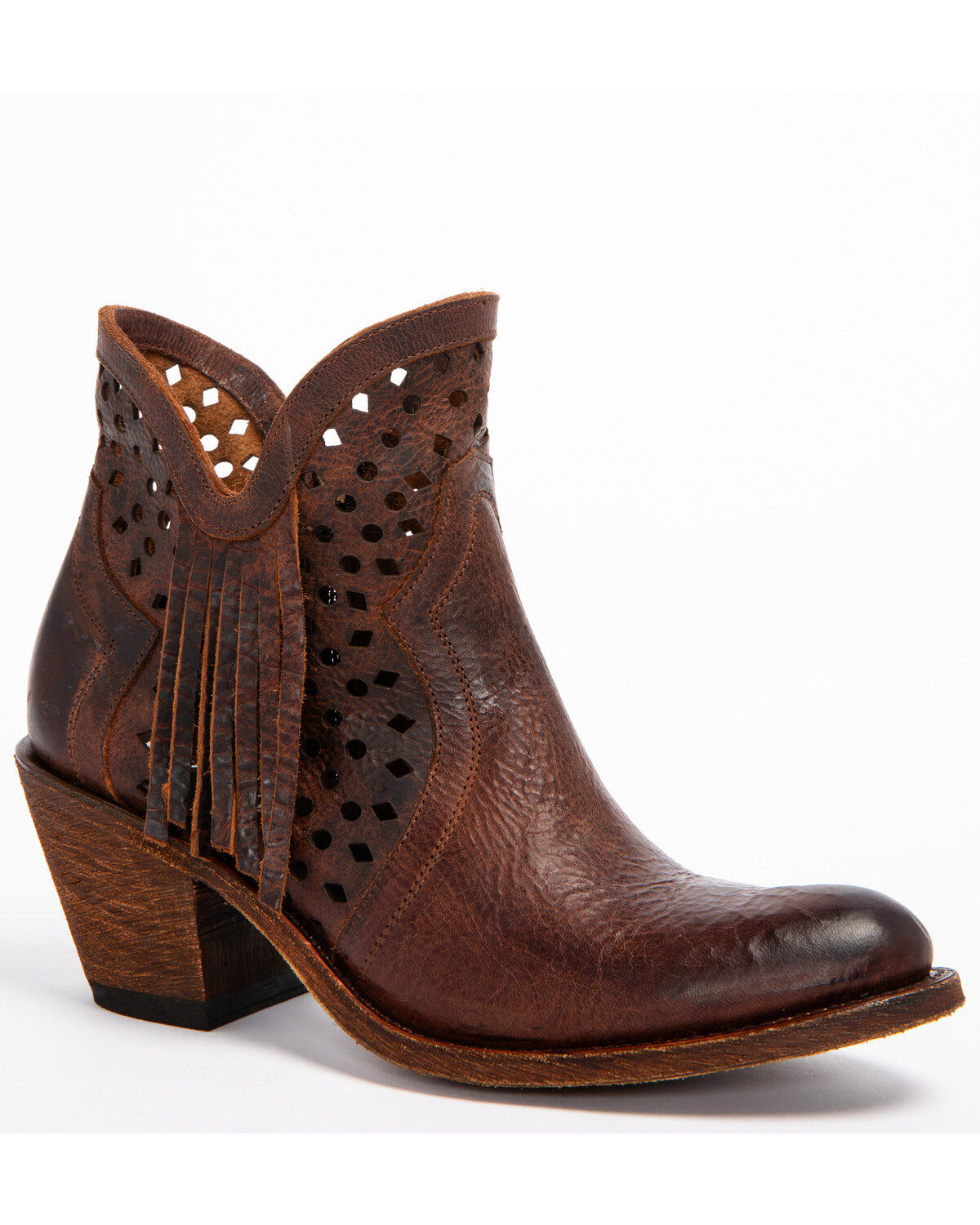 Image #1 - Shyanne Women's Brown Nicki Zipper Booties - Round Toe, , hi-res