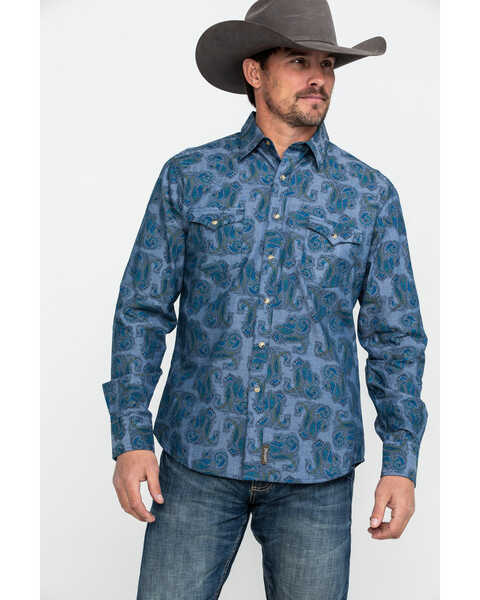 Image #5 - Wrangler Retro Men's Large Paisley Print Long Sleeve Western Shirt , , hi-res