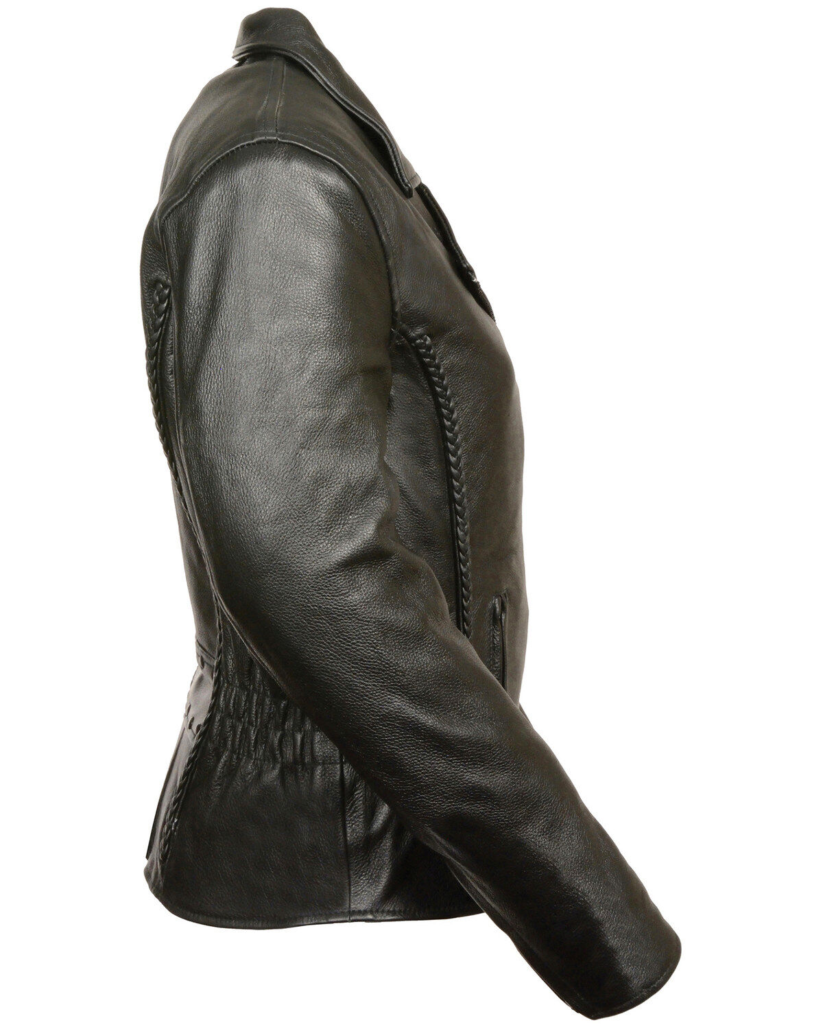 Image #2 - Milwaukee Leather Women's Braid & Stud Leather Jacket - 3X, Black, hi-res