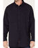 Hawx Men's FR Vented Solid Long Sleeve Button-Down Work Shirt , Navy, hi-res