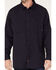 Hawx Men's FR Vented Solid Long Sleeve Button Down Work Shirt , Navy, hi-res