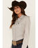 Image #2 - Cinch Women's Striped Long Sleeve Button Down Western Shirt, Purple, hi-res