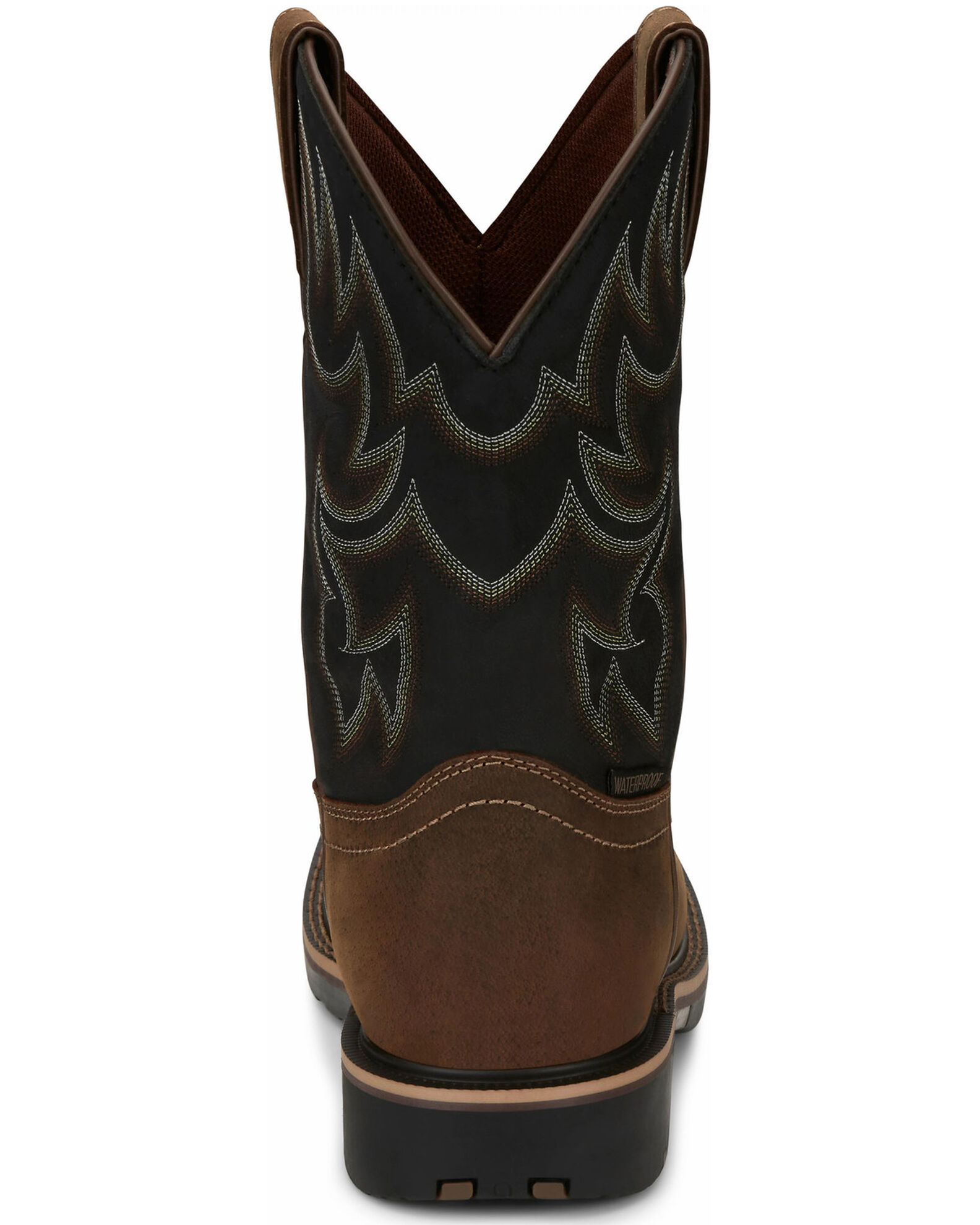 Image #4 - Justin Men's Fireman Black Western Boots - Square Toe, Tan, hi-res