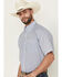 Image #2 - Wrangler Men's Geo Print Short Sleeve Button-Down Stretch Western Shirt, Blue, hi-res