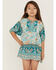Image #1 - Hayden Girls' Border Print Tunic Turquoise Dress, Turquoise, hi-res