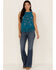 Image #3 - Idyllwind Women's Cameo Beaded Fringe Tank Top, Blue, hi-res