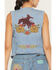 Image #3 - Wrangler X Lainey Wilson Women's Bull Riding Embroidered Button-Down Denim Vest, Blue, hi-res
