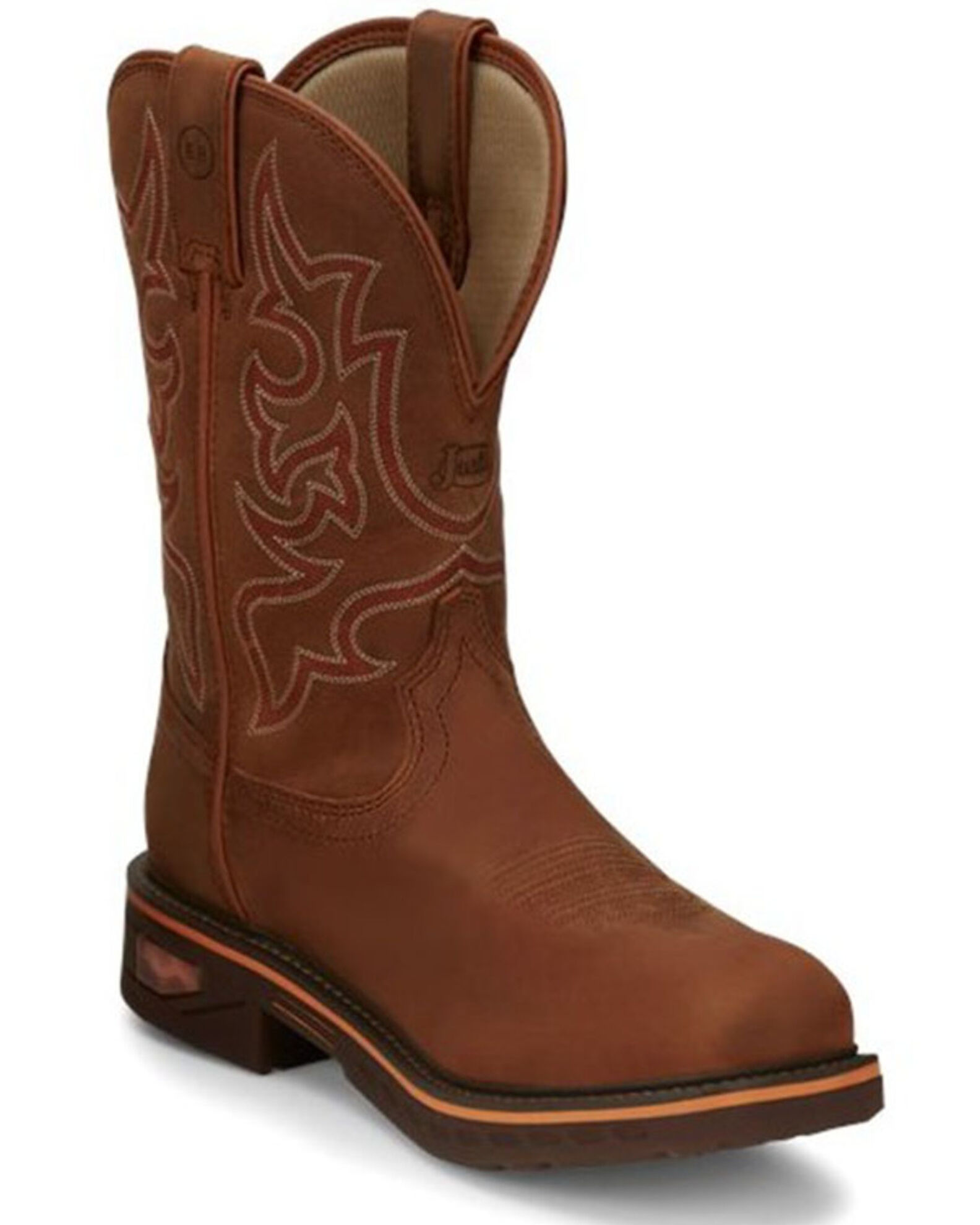 Justin Men s Resistor Russet Waterproof Western Work Boots Nano Composite Toe