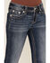 Image #4 - Miss Me Women's Dark Wash Mid Rise Paisley Pocket 34" Bootcut Stretch Denim Jeans, Dark Wash, hi-res