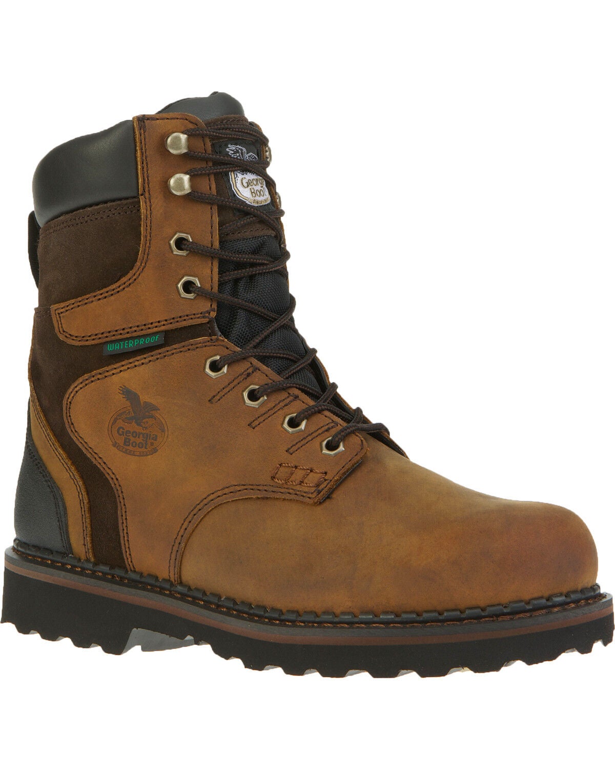 Georgia Men's Waterproof Brookville Work Boots, Dark Brown, hi-res