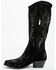 Image #3 - Italian Cowboy Women's Perforated Tall Western Boots - Snip Toe, Black, hi-res