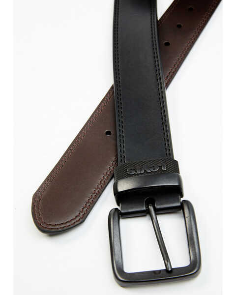 Levi's Men's Reversible Flat Stitched Work Belt, Black/brown, hi-res