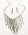 Image #1 - Shyanne Women's Desert Charm Beaded Fringe Jewelry Set - 2 Piece, Silver, hi-res