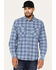 Brixton Men's Bowery Summer Weight Long Sleeve Button Down Shirt, Light Blue, hi-res