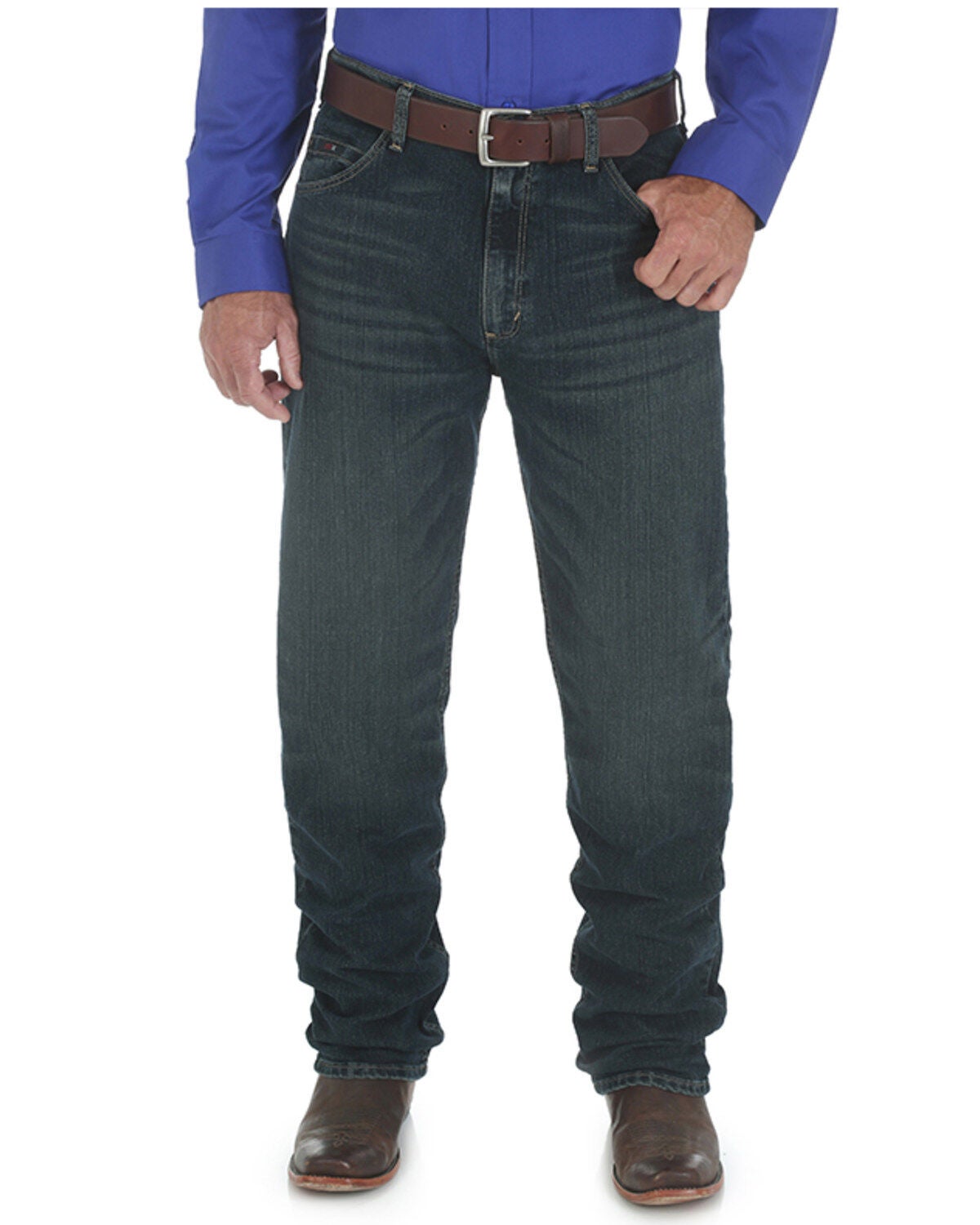 Wrangler 20X Men's Root Beer Advanced Comfort Competition Relaxed Bootcut Jeans, Indigo, hi-res