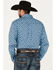 RANK 45 Men's Tie-Down Geo Print Button Down Western Shirt , Blue, hi-res
